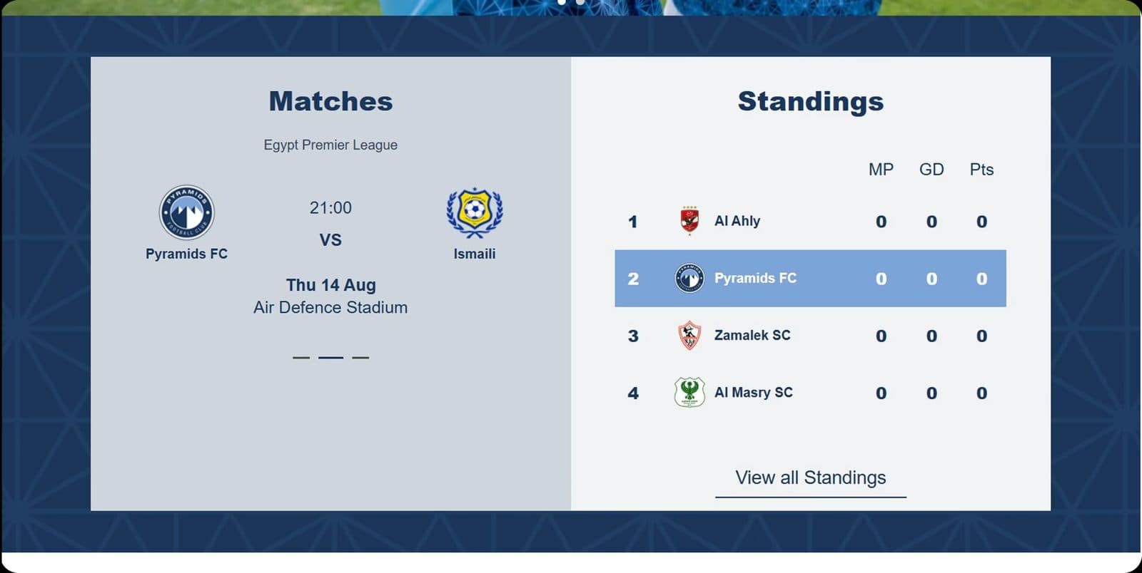 Pyramids FC screen